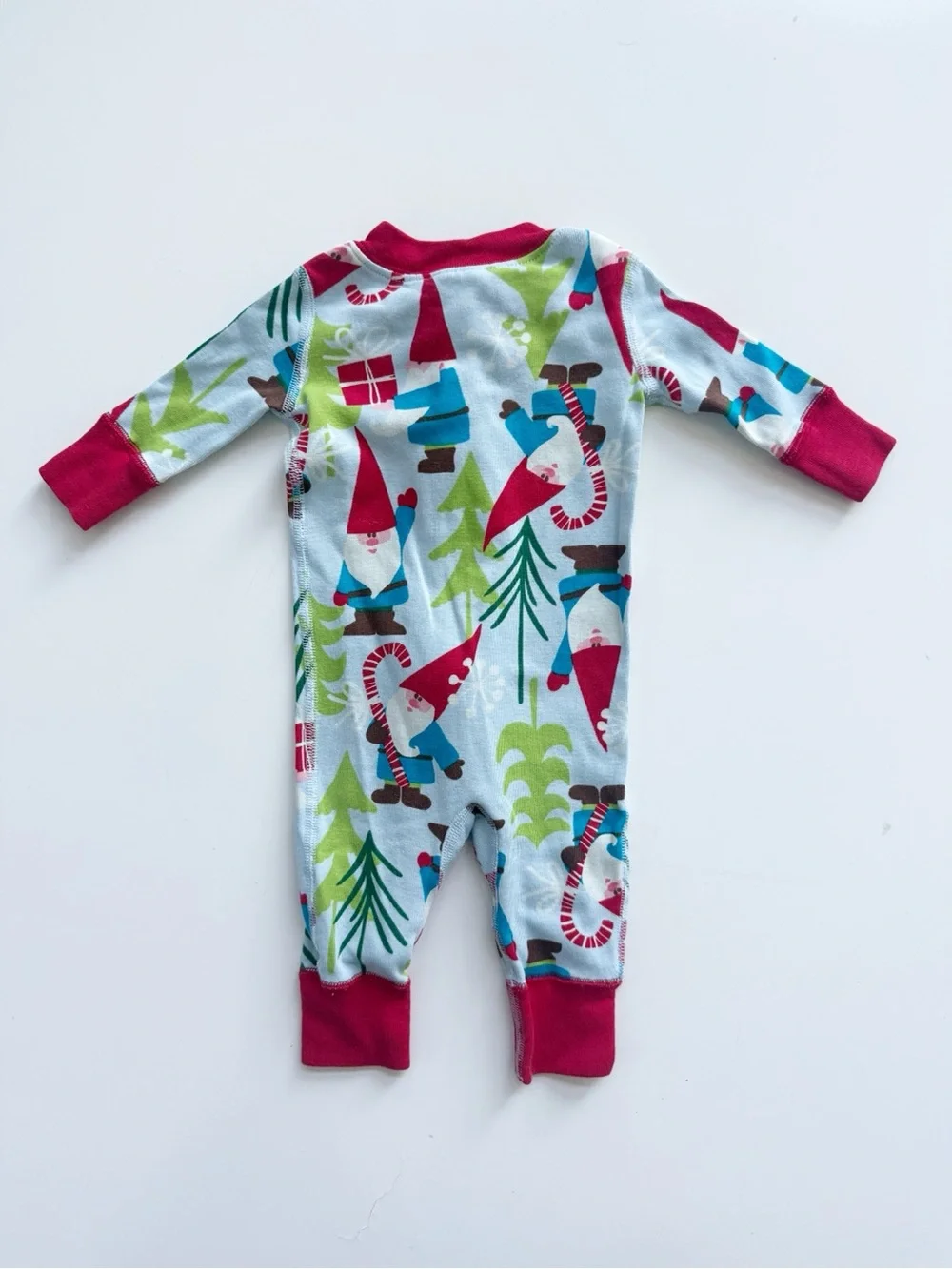 Hanna Andersson Gnome Holiday Zip Up Pajamas Size 0-6M